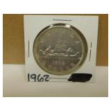 1962 Canadian Silver One Dollar Coin