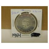 1964 Canadian Silver One Dollar Coin