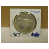 1967 Canadian Silver One Dollar Coin