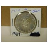 1964 Canadian Silver One Dollar Coin