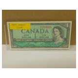 1954 Canadian One Dollar Bank Note- Error Cut