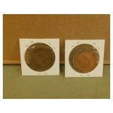 2 Collectible United Kingdom Pennies 1900 1912