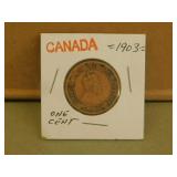 1903 Canadian One Cent Penny