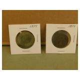 1893, 1895 Canadian One Cent Pennies