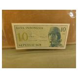 1964 Bank Of Indonesia 10 Sepuluh Sen Bank Note