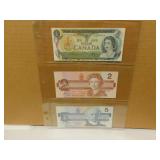 Vintage $1.00 / $2.00 / $5.00 Bank Notes