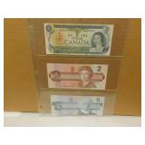 Vintage $1.00 / $2.00 / $5.00 Bank Notes