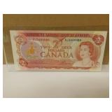 1974 Canadian Two Dollar Bank Note