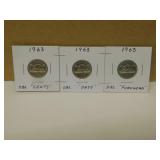 3 - 1963 Canadian Error Nickels
