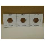 3 - 1967 Canadian Error Pennies