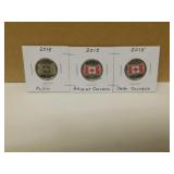 3 - 2015 Flag Canadian Quarters - Plain & Coloured