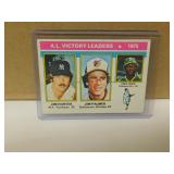 1976 Topps AL Victory Ldrs Hunter, Palmer, Blue