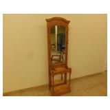 Antique wooden hall tree 12X22X78
