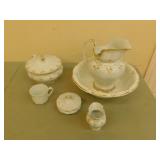 Antique Staffordshire wash stand set