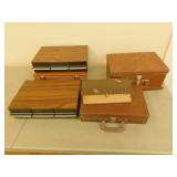 6 Empty cassette holding cases various sizes