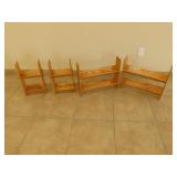 Wooden book / dvd / vhs shelves various sizes