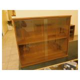 2 Tier wooden cabinet sliding glass doors 12X36X30