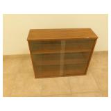 3 Tier wooden cabinet sliding glass doors 12X36X30