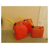 3 gas cans various sizes