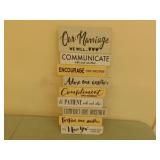 Our Marriage inspirational sign  11X25