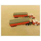 4-HERPA KENWORTH TRACTORS+COVERED FLATBED TRAILERS