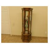 Corner curio cabinet with light  10X24X70
