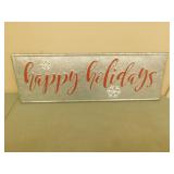 Happy hollidays metal sign  11X32