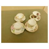 4 - Royal Albert Rosina Cups Saucers