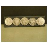 5 - 50 Cent Coins, 1968, 1969 x 2, 1986, 1972