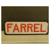 FARREL Cast Aluminum Sign, - 18 X 5.5