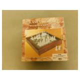 Glass Chess Set  in Wooden Box In Box