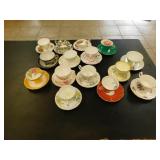 Assorted cups and saucers