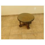 Round Wooden Coffee Table - Glass Top -26 x 20