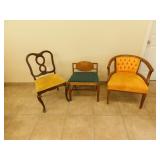 3 Antique decorative chairs