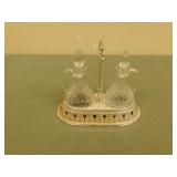 Vintage Crystal Glass Italian Cruet Set