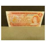 Canadian 1974 Two Dollar Bill.