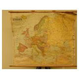 1925 Map of Europe school map 52X60