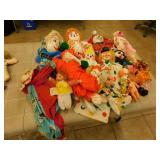 Collectable clown dolls various sizes