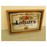 LaBatt blue mirrored clock  13X19 needs batteries