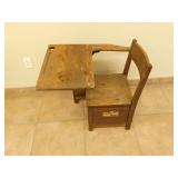 Antique childs wooden school desk