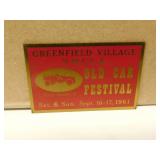 1966 Old Car Festival Brass Plaque