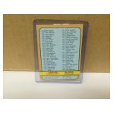 1972 OPC Unmarked Checklist #19
