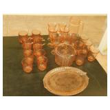 Partial Rose coloured dish set