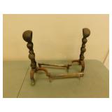 Antique fireplace andirons  32 in tall