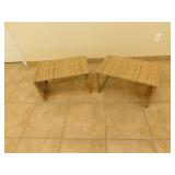 2 Wicker patio side tables / footstools