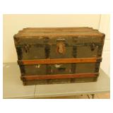 Antique wooden steamer trunk  21X34X22