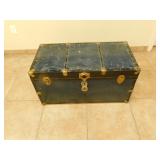 Antique metal steamer trunk  18X36X18