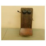 Antique wooden telephone base  6X10X23