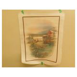 Vintage Old Mill Art Poster