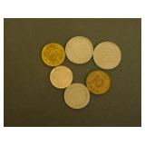 6 - Collectible South Korean Coins - Various Years